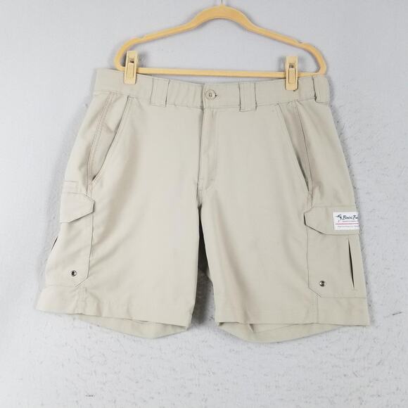 Bimini Bay Shorts Mens 38 Khaki Beige Performance Gear Outdoor Cargo Pockets - Picture 1 of 16